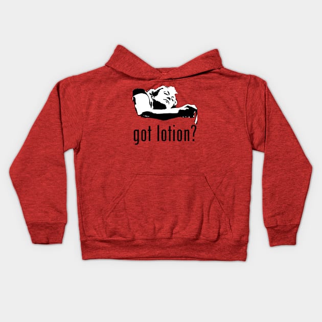 Got Lotion? Buffalo Bill (Black & White) Kids Hoodie by Zombie Squad Clothing